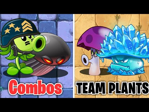 PvZ 2 Challenge - Team Pair Plants use 5 Plant Food Vs Strong Man Gargantuar Zombie Level 10