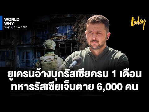 ‘เซเลนสกี’ อ้างทหารรัสเซียเจ็บตาย 6,000 คน ใน 1 เดือนบุกดินแดนรัสเซีย | WORLD WHY | TODAY