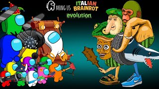 어몽어스Among Us VS Italian Brainrot EVOLUTION and the scary ending | FUNNY AMONG US ANIMATION