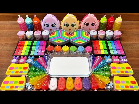 LIVE : Mixing Rainbow Bird into Glossy Slime with ASMR Sounds! #70