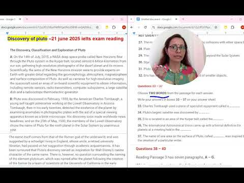 IELTS EXAM READING   21 JUNE 2025 IELTS exam reading  DISCOVERY OF PLUTO answers