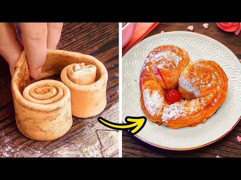 ハート形の甘いパステリーと口どけの良いパイ生地のレシピ