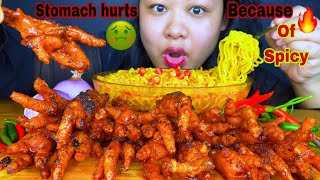 🔥SPICY FOOD CHALLENGE🔥SPICY CHICKEN FEET WITH SPICY SOUPY MAGGI NOODLES MUKBANG ASMR🔥MAGGI CHALLENGE