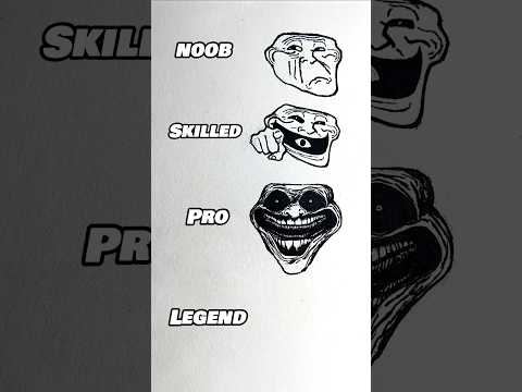 Troll Face Drawing What's yout Level 🤔 #shorts #drawing #anime