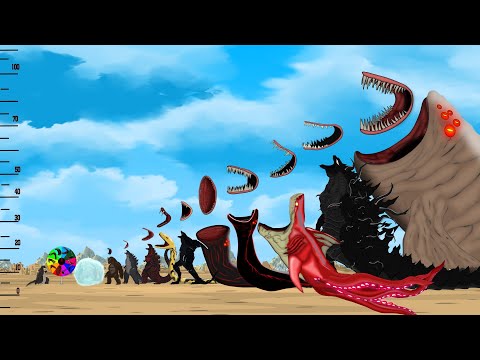 Monsters Godzilla & KONG, SHARK, BLOOP Jaw Size Comparison and Teeth Count??? | Godzilla Cartoon