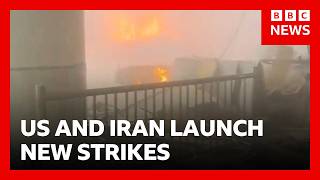 YouTube video thumbnail: US and Iran Launch new Strikes, as Kuwait Says Airport hit by Iranian Drones