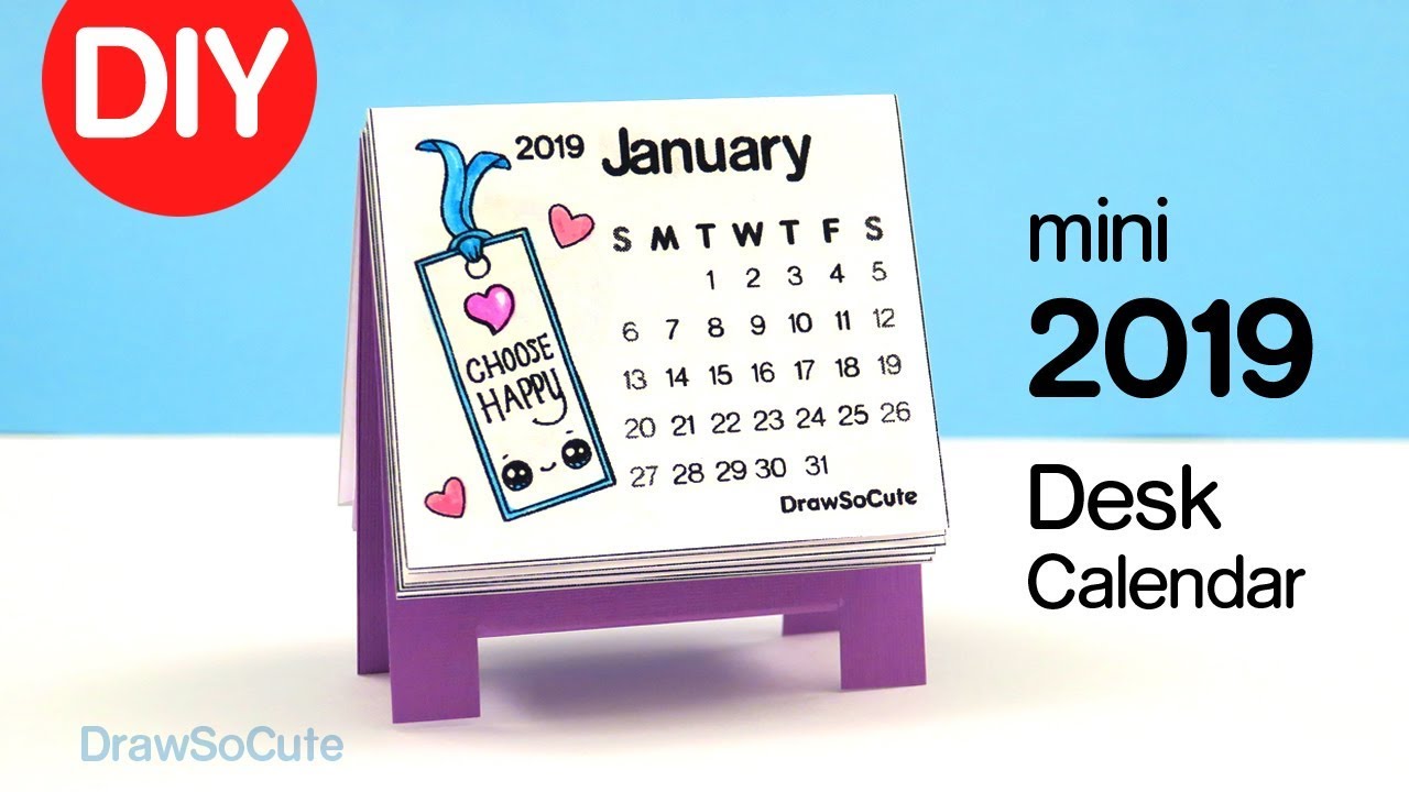 How to Make a 2019 mini Calendar Easy DIY Paper Craft