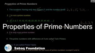 Properties of Prime Numbers