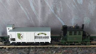 Trix Express Bayer. Tenderlok ,,Glaskasten'' mit Waggon ,,Original Altenauer" Brauerei