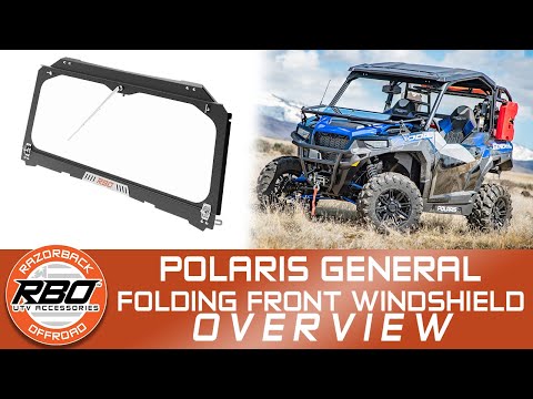 Polaris® General® Folding Glass Windshield by Razorback Offroad™