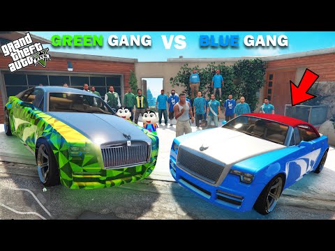 Franklin Blue Gang VS Shinchan Green Gang Rolls Royce Challenge In GTA 5!