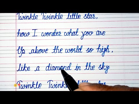How to Write a Cursive Writing in English । Twinkle Twinkle little star poem ।Best writting cursive