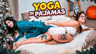 BESTIES IN BED 🧘‍♀️ Fun Yoga & Stretching with Evelina & Vika
