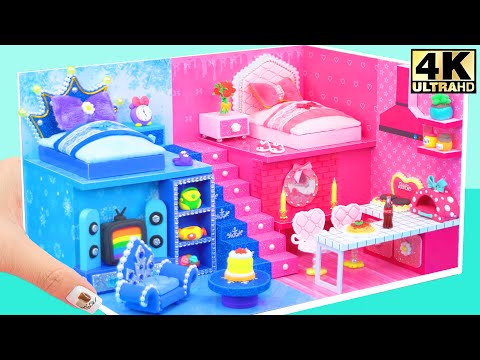 Build a Hot and Cold House for Frozen and Barbie 💖💙 | DIY Miniature House