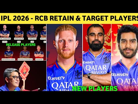 RCB New Players IPL 2026 || Rcb Release Players List IPL 2026 || ipl 2026 RCB Target Players