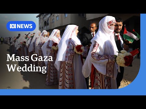 YouTube video thumbnail: Palestinian Couples Marry in Gaza After Years of Deferral During Conflict