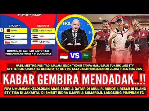 YES MANTAP!! TIMNAS MAIN LAGI HARI SABTU!! SEMUA RONDE 4 DI ANULIR FIFA, BEGINI HASIL RAPAT PSSI