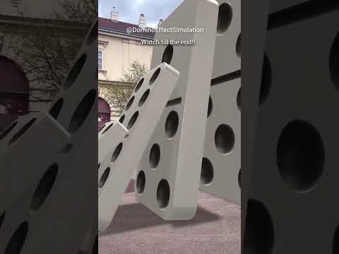 BIG Domino Effect simulation - V15 🤯 #domino #satisfyingvideo #gravity