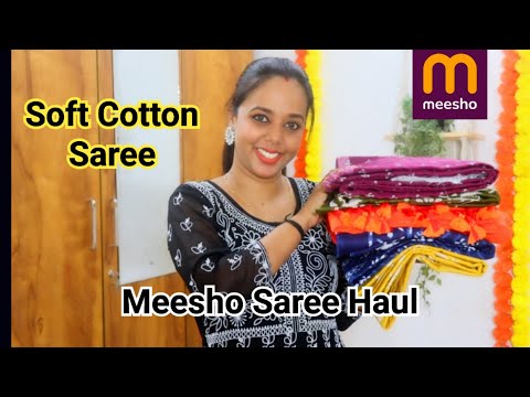 Meesho Cotton Saree Haul || Saree haul || Meesho Haul Malayalam || Sumistipstalks