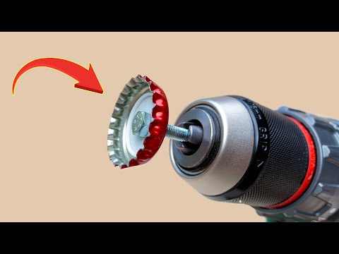 Millions of people don't know this secret😱!! Put beer bottle cap in a drill and see what happens