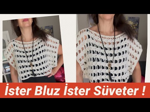 2 Dikdörtgen Parçadan Bluz