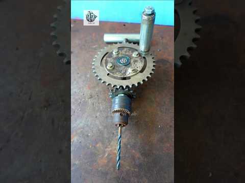 I Built a Manual Drill from Motorbike Gears – Unbelievable Results! #shorts