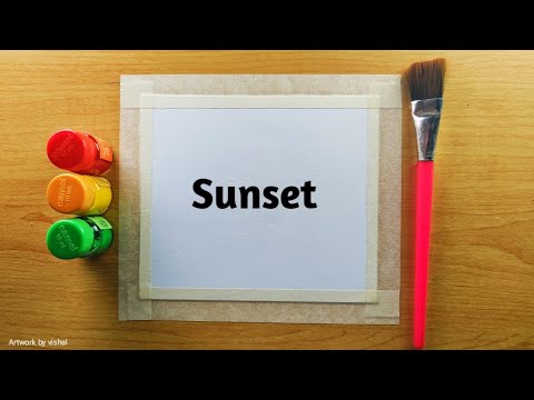 Easy Watercolor SUNSET Painting for Beginners, step by step, Easy painting tutorial