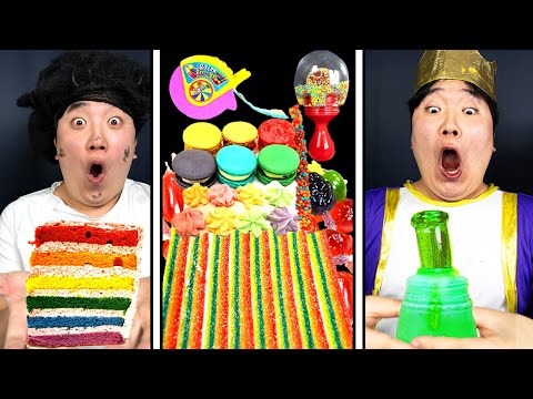 ASMR MUKBANG | GALAXY HONEY JELLY CANDY RECIPE Desserts (Rainbow Food, Noodles Jelly, Ice cream)