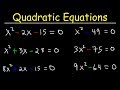 Solving Quadratic Equations by Factoring