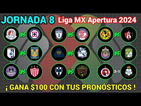 PRONÓSTICOS Liga MX APERTURA 2024 Jornada 8