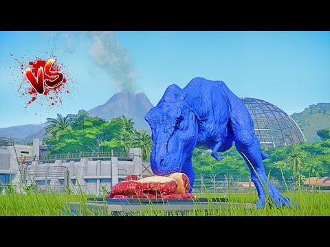 Colorful Super Big Dinosaurs. All Blue Dinosaurs. T-Rex vs I-Rex vs Godzilla vs Spinosaurus vs Shark