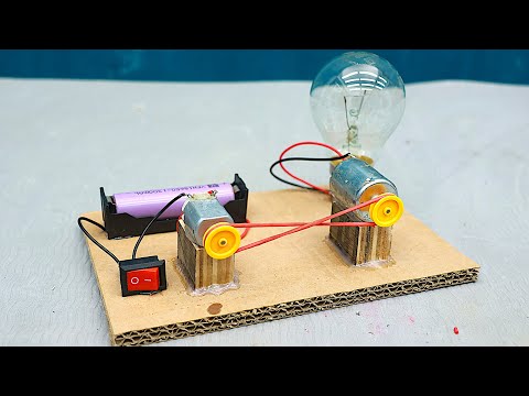 How to Make a Free Energy Generator with DC Motor & Light Bulb