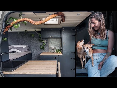 CONVERTING A VAN ALL ALONE // 1 year in 3 minutes - start to finish