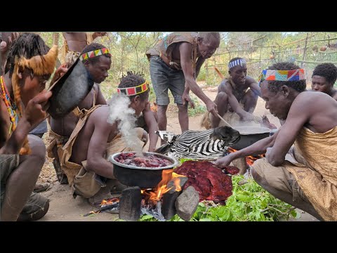 OMG‼️ Discover What Hadzabe catch and cooks for survival middle in forest