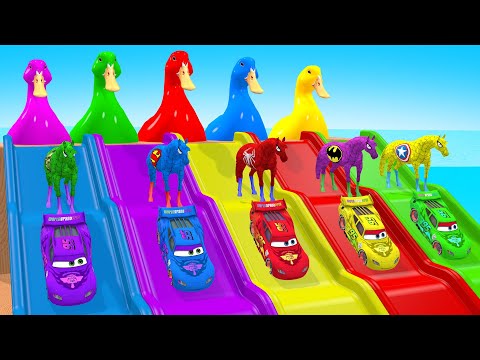 Crazy Long Slide Game With Cow Elephant Gorilla Hippopotamus Tiger 3d Animal Game Funny 3d Animals