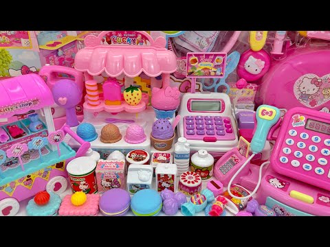 Satisfying with Unboxing Cute Pink Cash Register and Hello Kitty Ice Cream Cart ASMR Toy Review