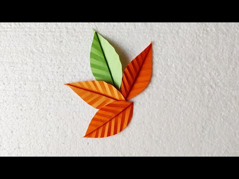 how to make paper flower leaves/paper leaves craft - কাগজের তৈরি জিনিস