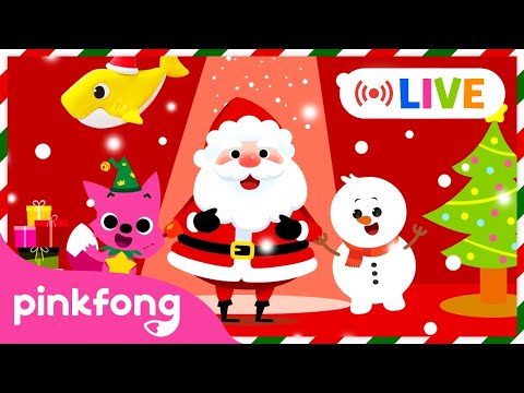 🔴 LIVE: Christmas Fireplace Music 🎄 | Get Festive with @Pinkfong✨ | @Pinkfong Kids Cartoons Live