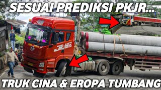 SESUAI PREDIKSI PKJR..!!! 3 Truk Asal Eropa & Cina Tumbang di Tanjakan Panorama 1 Sitinjau Lauik