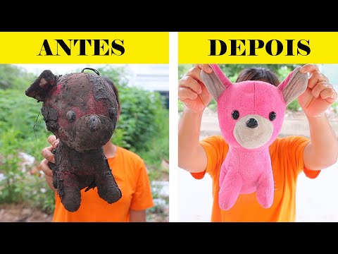 Eu fiz esse bichinho de pelúcia como novo de novo | Limpeza de carpete ASMR satisfatória #asmr