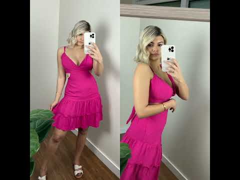 Vestido Curto Decote Lateral Pink