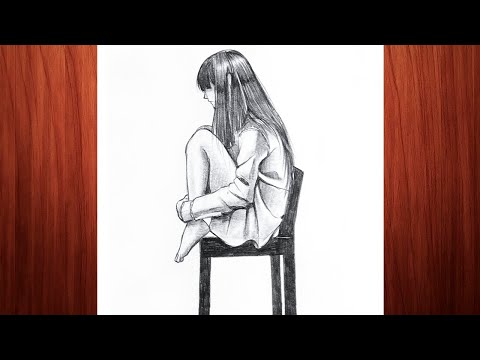 Girl drawing || How to draw a sad girl || Pencil drawing tutorial