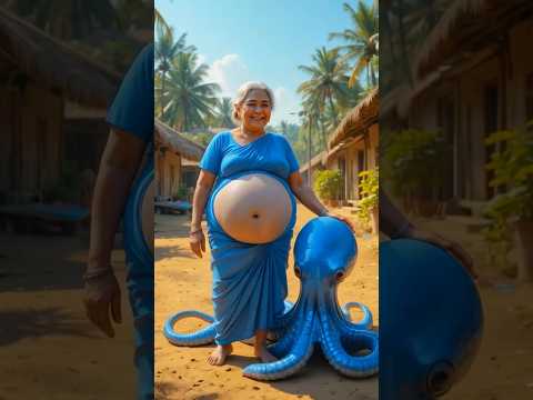 दादाजी के सोने के शार्क ने दादी के ऑक्टोपस पर हमला कर दिया😭🦈 #shark #fish #ai #shorts #aivideo
