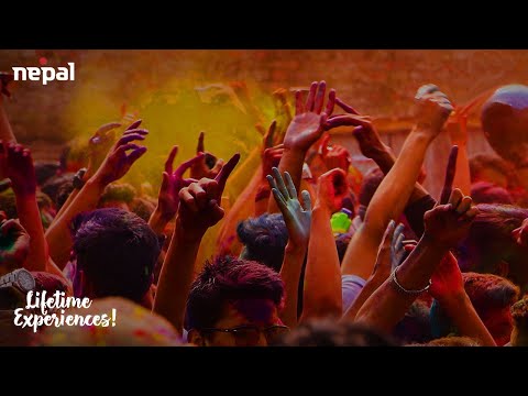 Celebration of the Holi festival in Nepal