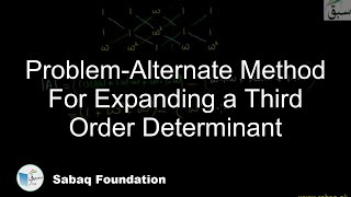 Problem-Alternate Method For Expanding a Third Order Determinant