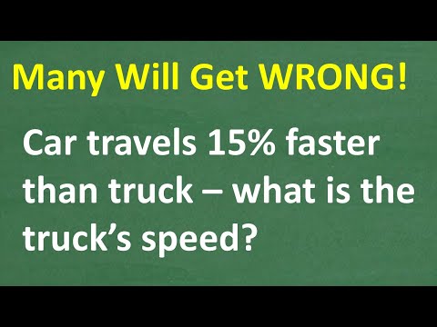 A Car Travels 15% Faster Than a Truck — Can You Find the Truck’s Speed?