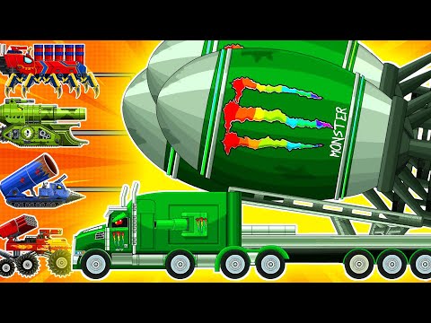 EPIC BATTLES OF Container Rocket combined with Monster soft drink -  Cartoons about tank
