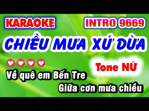 Karaoke Chiều Mưa Xứ Dừa | Tone Nữ 2023 | Beat Chuẩn Karaoke Nhạc Sống 9669 KLA