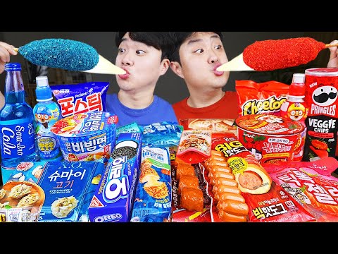 ASMR MUKBANG 편의점 핵불닭 미니!! 떡볶이 & 핫도그 & 치즈 피자 FIRE Noodle & HOT DOG & CHEESE PIZZA EATING SOUND!