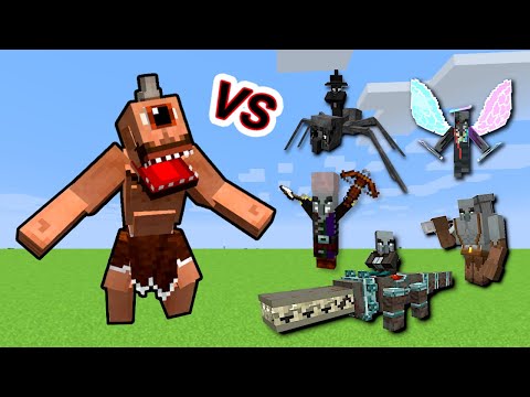 Cyclops Vs. Illage and Spillage Bosses | Minecraft Mob Battle